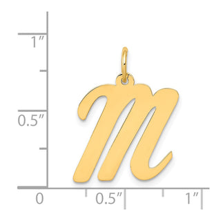 14k Yellow Gold Large Script Initial M Charm