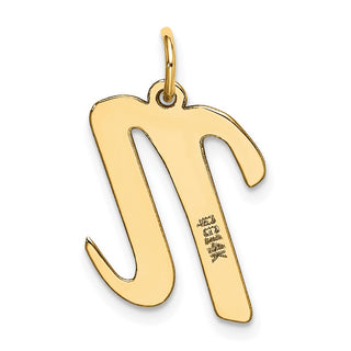 14k Yellow Gold Large Script Initial N Charm