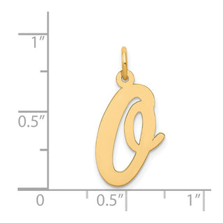 14k Yellow Gold Large Script Initial O Charm