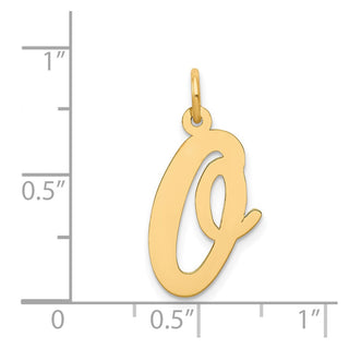 14k Yellow Gold Large Script Initial O Charm