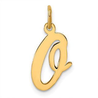 14k Yellow Gold Large Script Initial O Charm