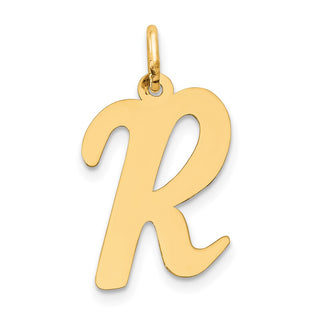14k Yellow Gold Large Script Initial R Charm