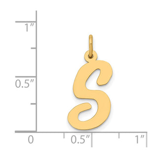 14k Yellow Gold Large Script Initial S Charm