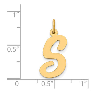 14k Yellow Gold Large Script Initial S Charm