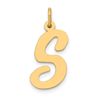 14k Yellow Gold Large Script Initial S Charm