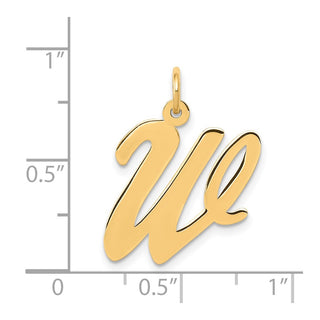 14k Yellow Gold Large Script Initial W Charm