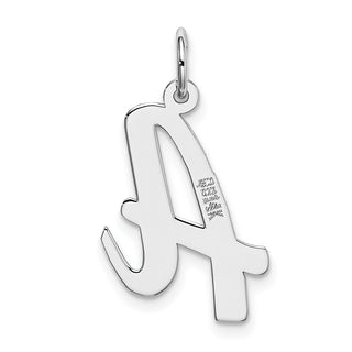 14K White Gold Large Script Initial A Charm