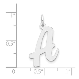 14K White Gold Large Script Initial A Charm