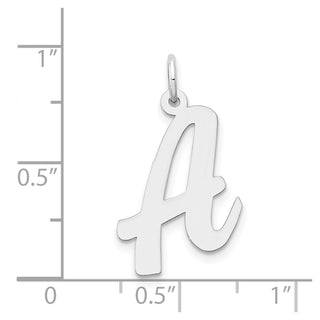 14K White Gold Large Script Initial A Charm
