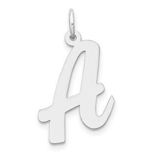 14K White Gold Large Script Initial A Charm