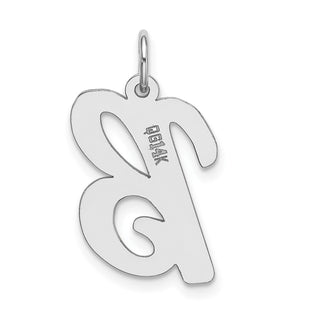 14K White Gold Large Script Initial B Charm