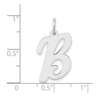 14K White Gold Large Script Initial B Charm