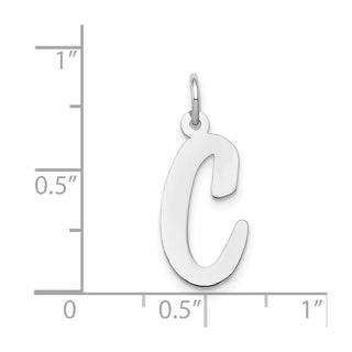14K White Gold Large Script Initial C Charm