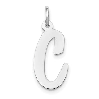 14K White Gold Large Script Initial C Charm