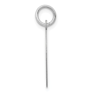 14K White Gold Large Script Initial D Charm