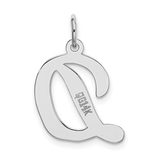 14K White Gold Large Script Initial D Charm