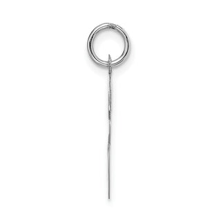 14K White Gold Large Script Initial E Charm