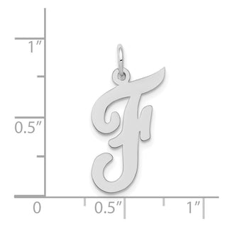 14K White Gold Large Script Initial F Charm