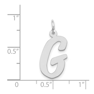 14K White Gold Large Script Initial G Charm