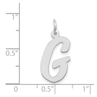 14K White Gold Large Script Initial G Charm