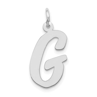 14K White Gold Large Script Initial G Charm