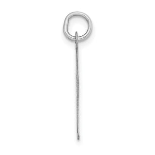 14K White Gold Large Script Initial I Charm