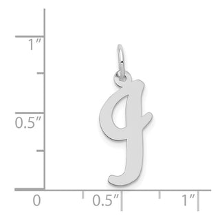 14K White Gold Large Script Initial I Charm