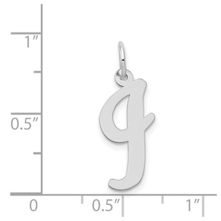 14K White Gold Large Script Initial I Charm