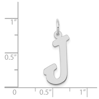 14K White Gold Large Script Initial J Charm
