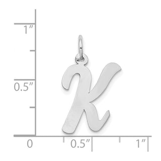 14K White Gold Large Script Initial K Charm