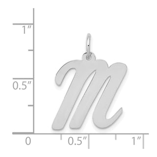 14K White Gold Large Script Initial M Charm