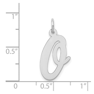 14K White Gold Large Script Initial O Charm