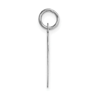14K White Gold Large Script Initial V Charm