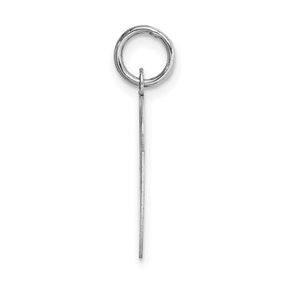 14K White Gold Large Script Initial V Charm
