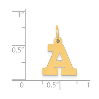 14k Yellow Gold Small Block Initial A Charm