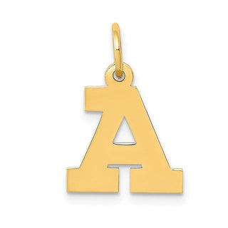 14k Yellow Gold Small Block Initial A Charm