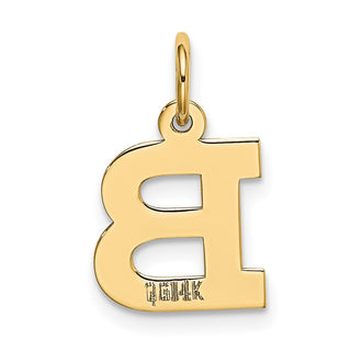 14k Yellow Gold Small Block Initial B Charm