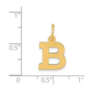 14k Yellow Gold Small Block Initial B Charm