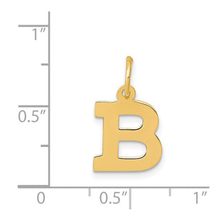 14k Yellow Gold Small Block Initial B Charm