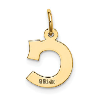 14k Yellow Gold Small Block Initial C Charm