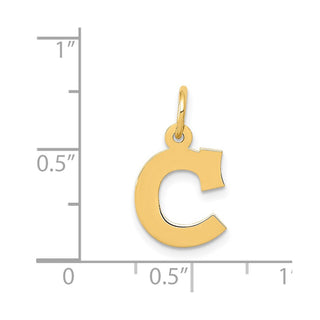 14k Yellow Gold Small Block Initial C Charm
