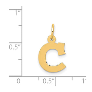 14k Yellow Gold Small Block Initial C Charm