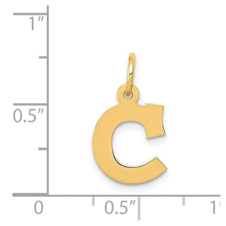 14k Yellow Gold Small Block Initial C Charm