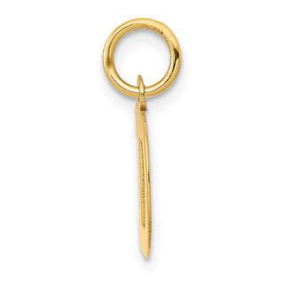 14k Yellow Gold Small Block Initial D Charm