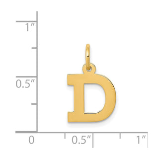 14k Yellow Gold Small Block Initial D Charm