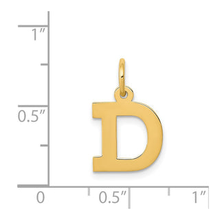 14k Yellow Gold Small Block Initial D Charm