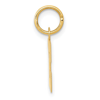 14k Yellow Gold Small Block Initial E Charm