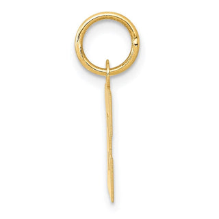 14k Yellow Gold Small Block Initial E Charm