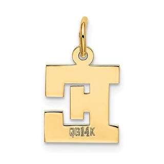 14k Yellow Gold Small Block Initial E Charm