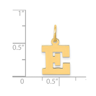 14k Yellow Gold Small Block Initial E Charm